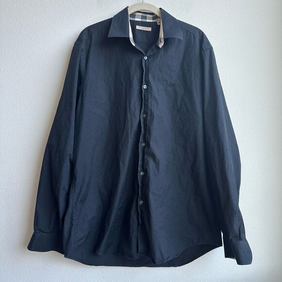Burberry Other - Burberry Men’s Black Nova Check Button Down Classic Career Wear Shirt Size Large